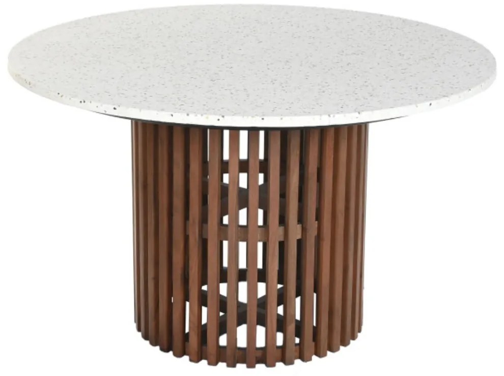 Masa dining, din lemn de acacia si blat din terrazzo, Carly