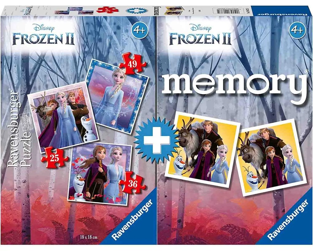 PUZZLE + JOC MEMORY FROZEN, 25/36/49 PIESE - RAVENSBURGER (RVSPC20673)