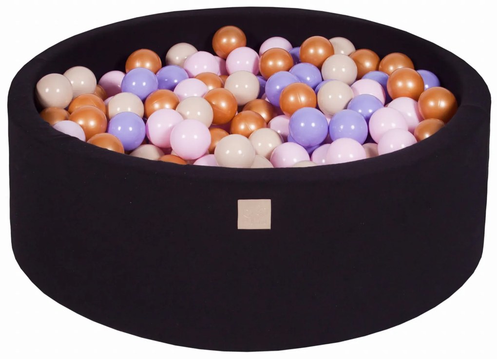 Meowbaby – Piscina rotunda 90x30 cm cu 200 mingi pentru copii –Black
