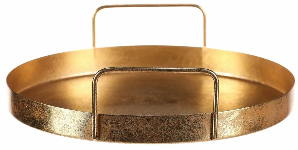 Tava metalică cu mâner, diametru 25 cm, rotundă,aurie