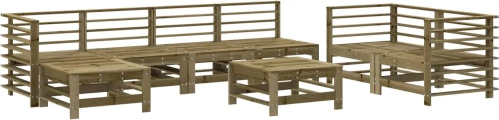 vidaXL Set mobilier relaxare de grădină, 8 piese, lemn de pin tratat