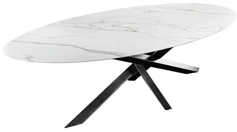 Masa ovala SCULPTURE 280cm ceramica alba