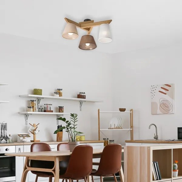 Lustr ANTONIO 3xE14/40W/230V, montaj plafon, stejar