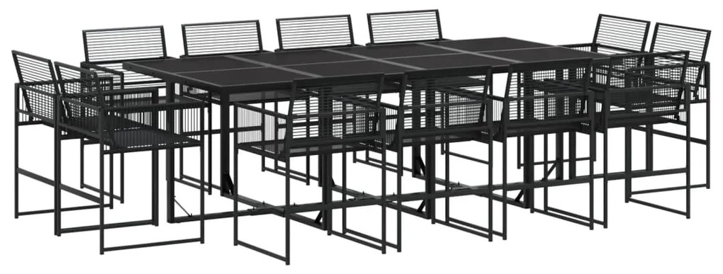 3295040 vidaXL Set mobilier de grădină, 13 piese, negru, poliratan