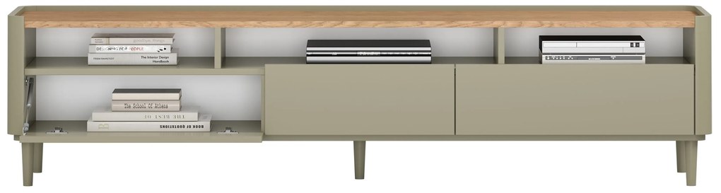Comodă TV pe picioare Elivo 200 cm - eucalipt / stejar baltic dune
