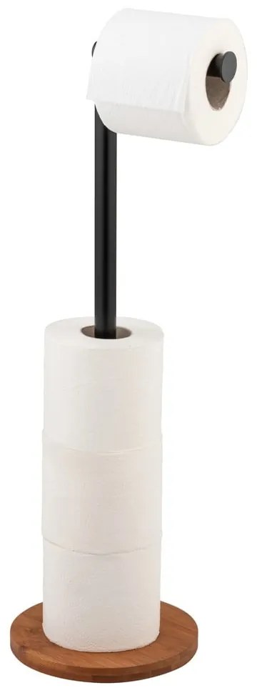 Suport pentru hârtie igienică negru/maro din oțel Serro – Wenko
