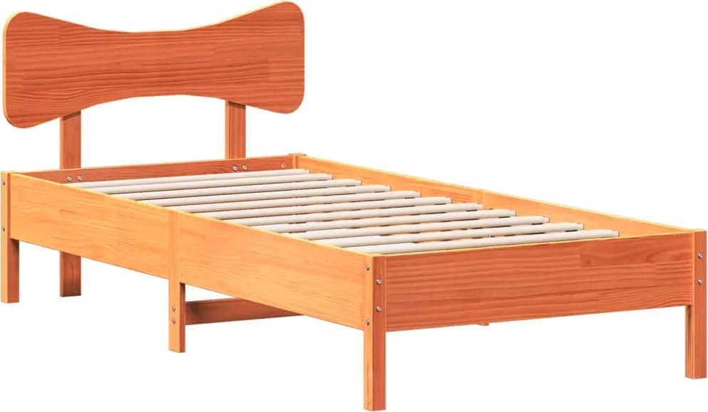 vidaXL Pat de zi fără saltea, maro ceruit, 90x200 cm, lemn masiv pin