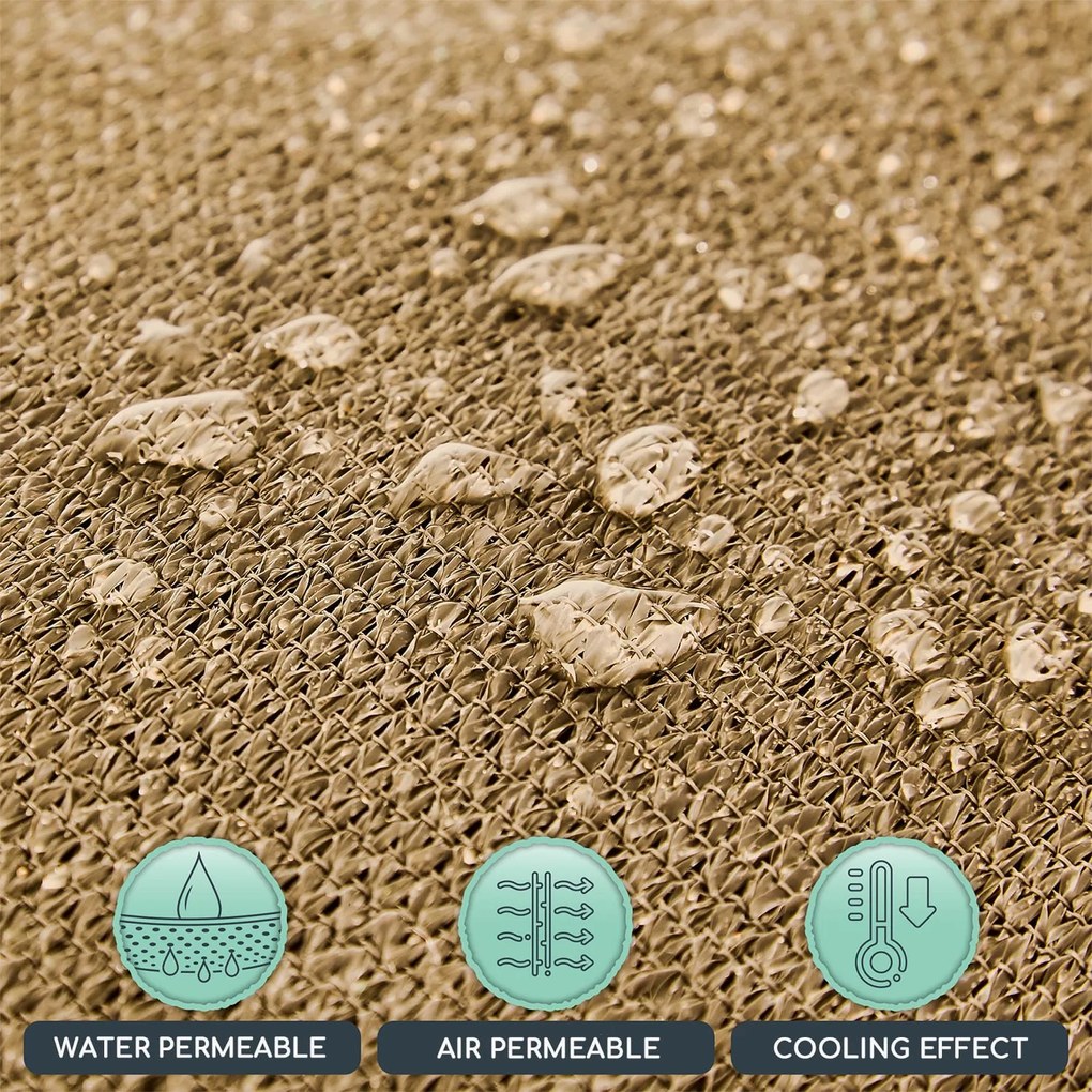 Parasolar pătrat, 5 × 5 m, poliester, respirabil