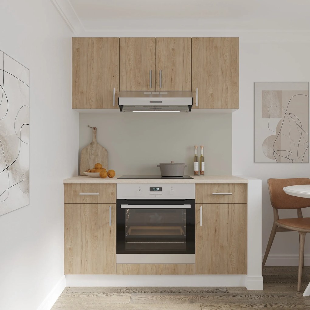 Corp Superior Karo, O Usa, cu sticla, Lemn Natural/Alb, 40 x 30 x 60 cm