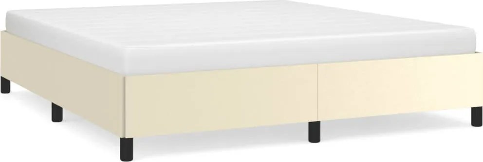 vidaXL Cadru de pat, crem, 180x200 cm, piele ecologică