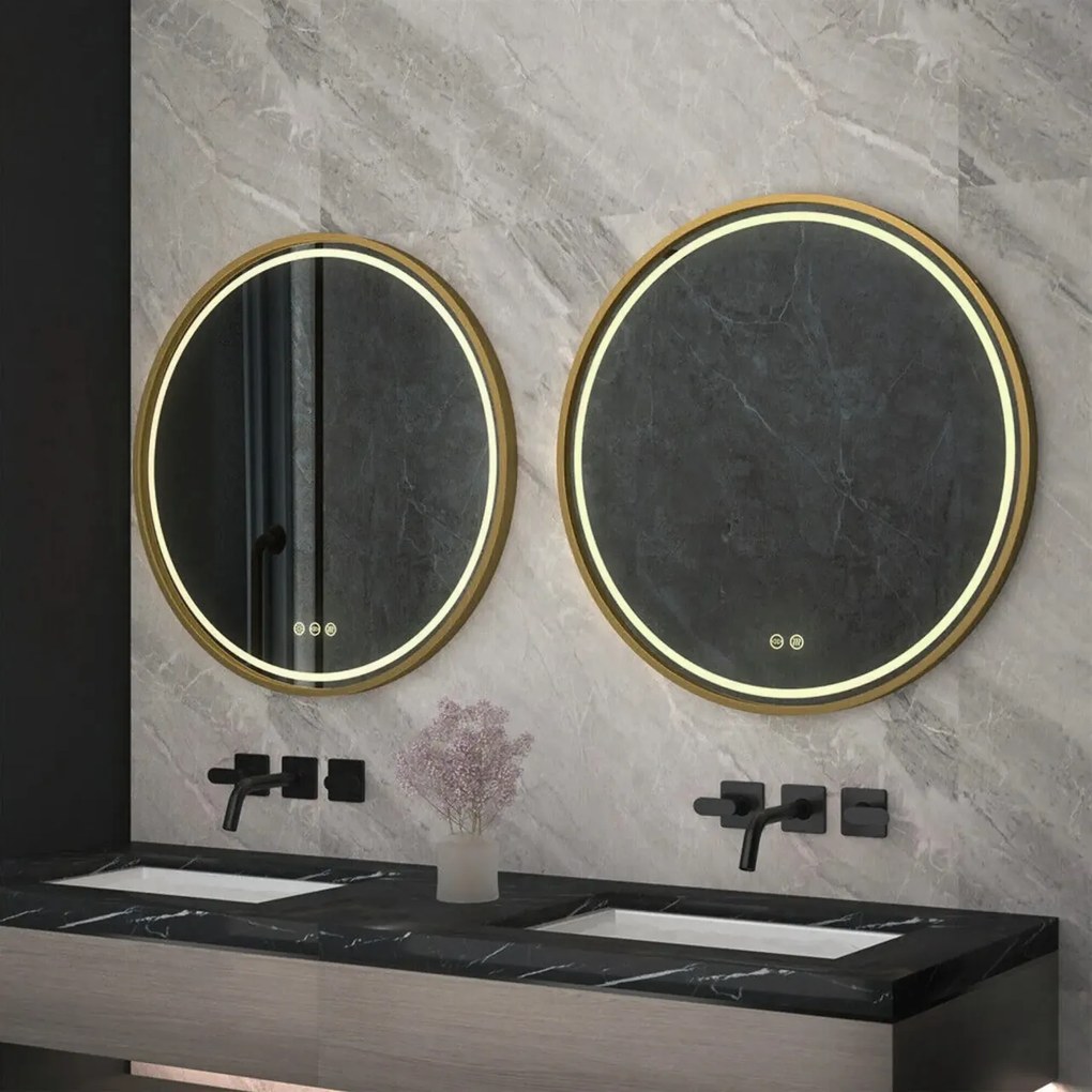 Oglindă LED 50cm MMJ BRUSH GOLD