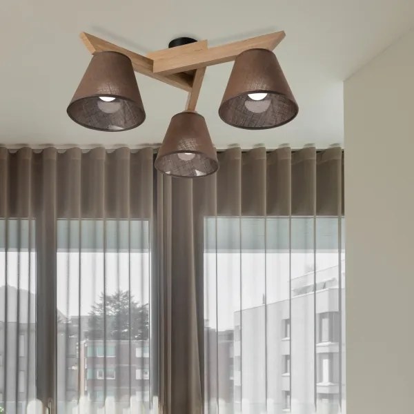 Lustră aplicată Brilagi ANTHONY 3xE14/40W/230V stejar/maro