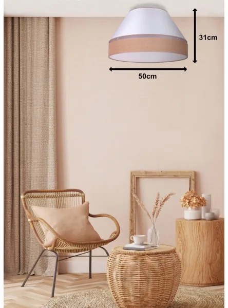 Duolla - Plafonieră AVIGNON 1xE27/15W/230V d. 50 cm albă/maro