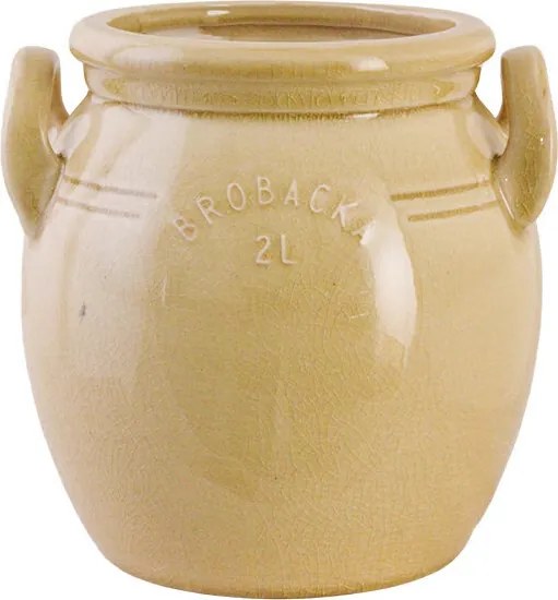Ghiveci din ceramică glazurată manual 2L galben înalt, „Brobacka"