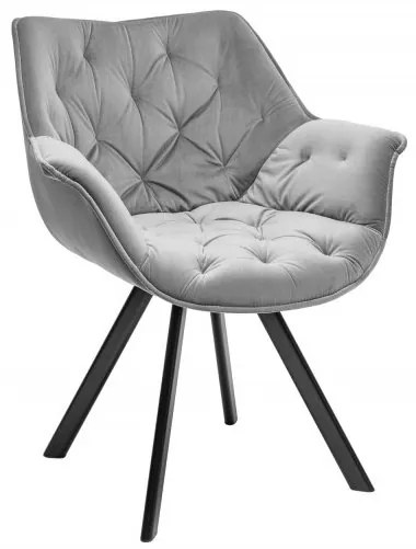 Scaun design retro Dutch Comfort, catifea gri