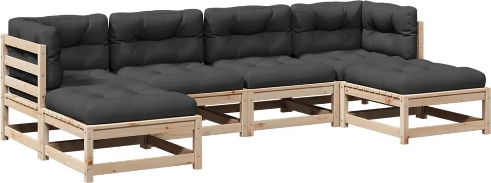 vidaXL Set canapele de grădină cu perne, 6 piese, lemn masiv de pin