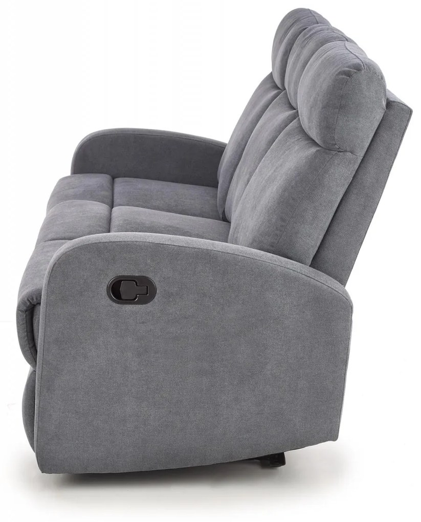 Canapea recliner Oslo 3S stofa gri inchis H100 cm