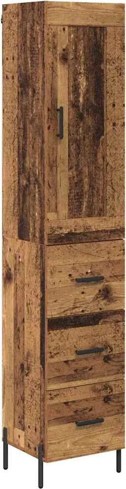 vidaXL Bufet cu sertar Lemn Vechi 34,5 x 34 x 180 cm Lemn compozit