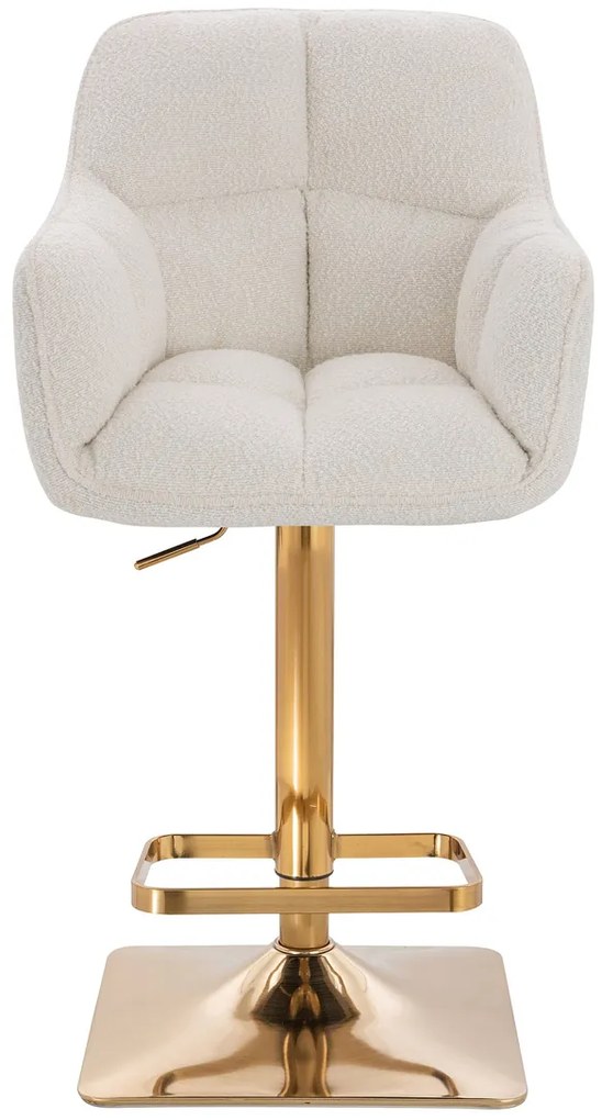 HR550KW Scaun Crem Boucle cu Bază Aurie