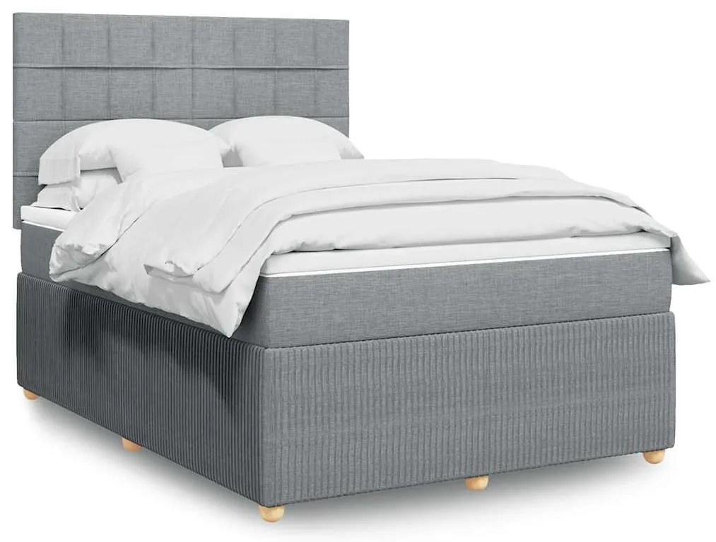 vidaXL Pat continental, gri deschis, 140x200 cm, material textil