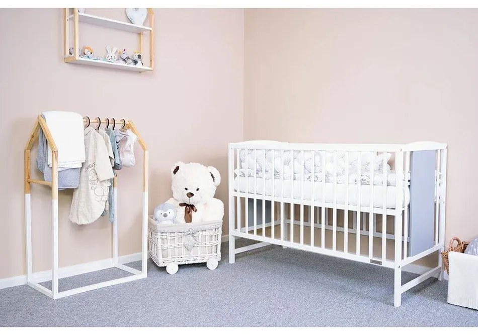 New Baby Pătuț pentru copii Polly, alb-gri