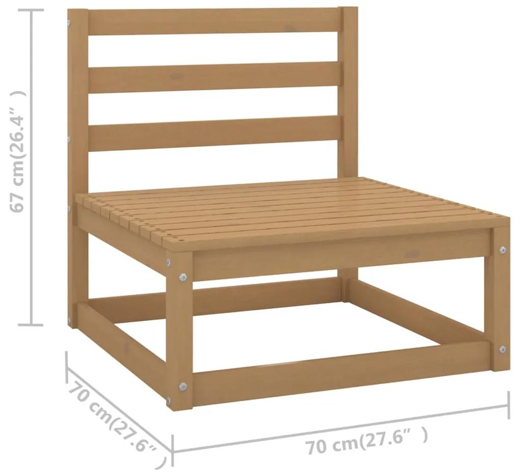 Canapea de gradina cu 3 locuri, cu perne, lemn masiv de pin 1, maro miere, Da