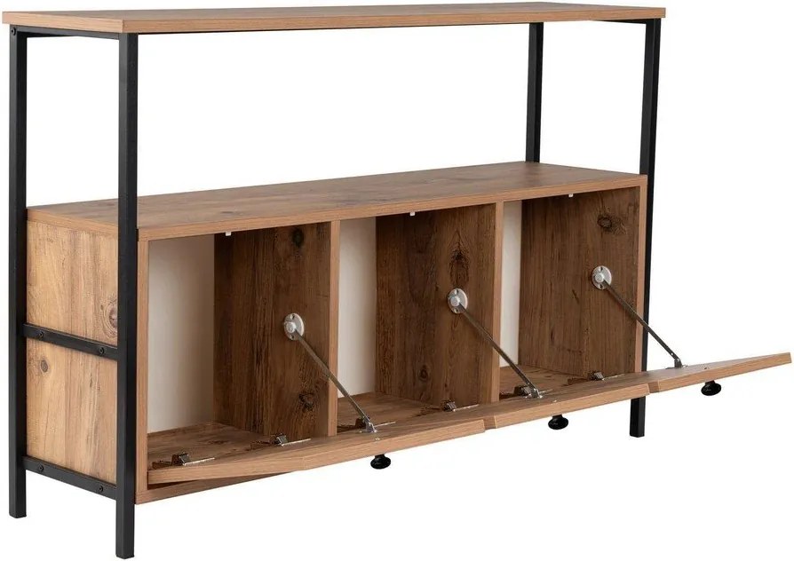 Masă consolă în culoare naturală cu aspect de lemn de pin 29,5x120 cm Solace – Kalune Design