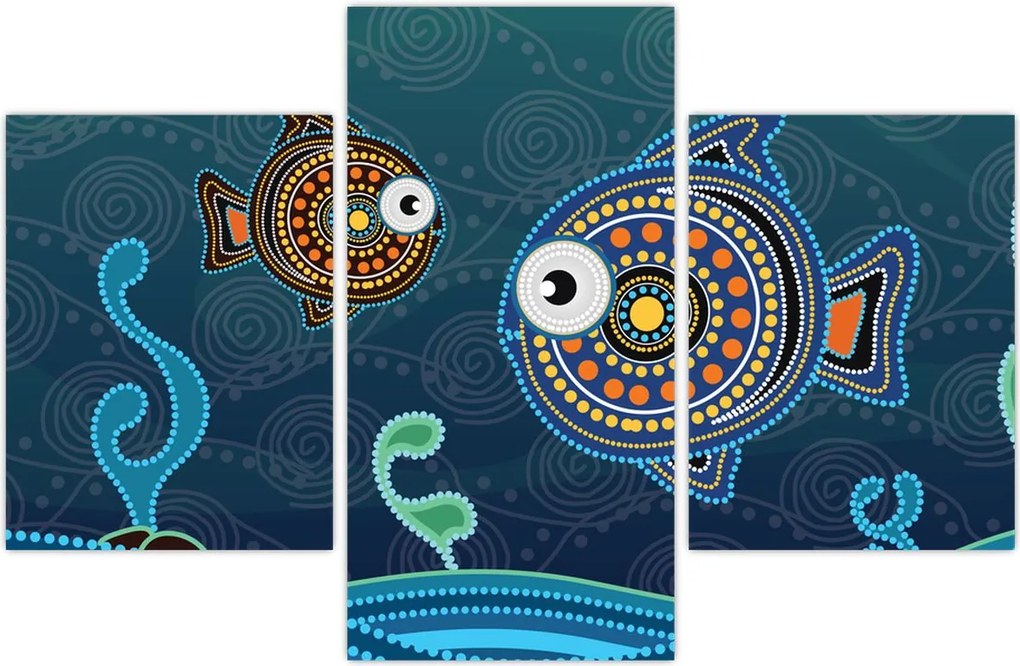 Tablou - Peștișorii desenați (90x60 cm)