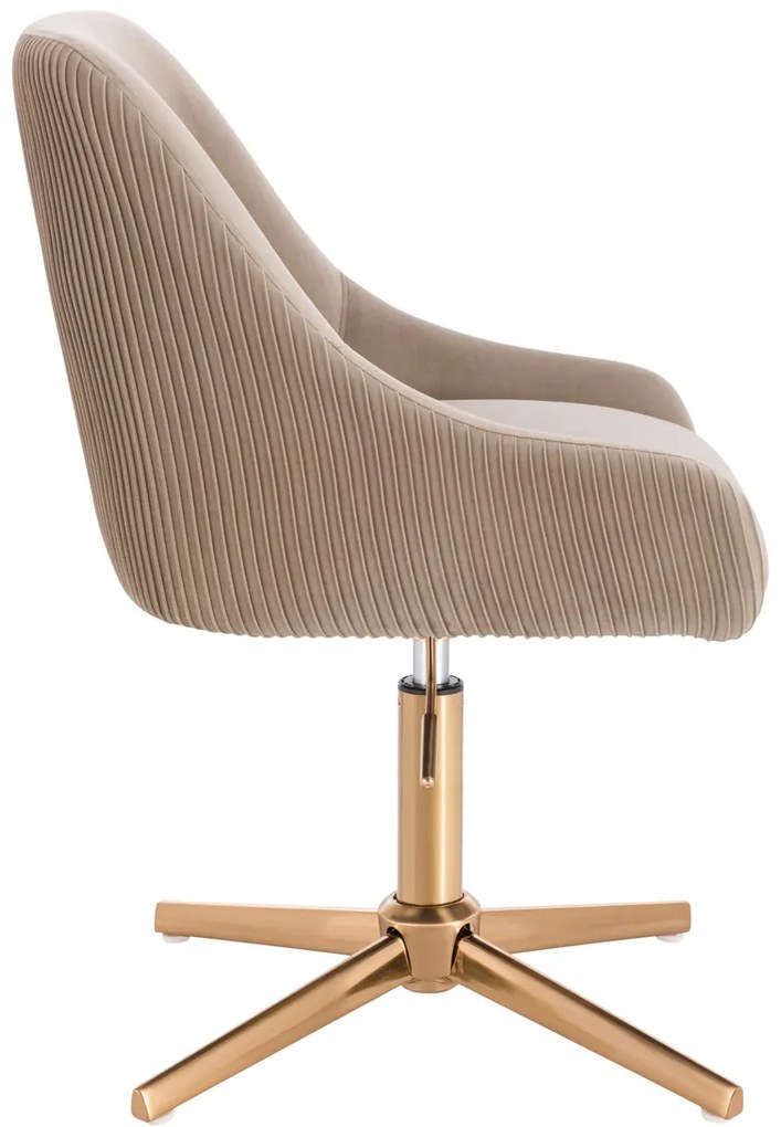 HR920CROSS Scaun Latte din Catifea cu Bază Aurie