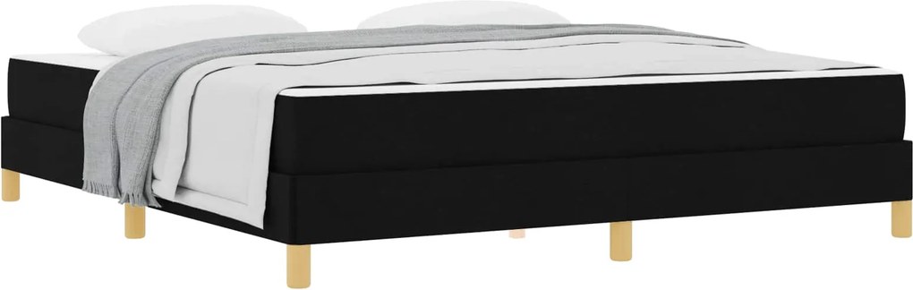 vidaXL Pat cu arcuri cu saltea Negru 180 x 200 cm țesătură