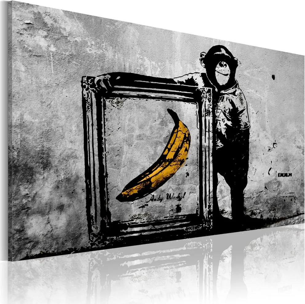 Tablou Bimago - Inspired by Banksy - black and white 60x40 cm