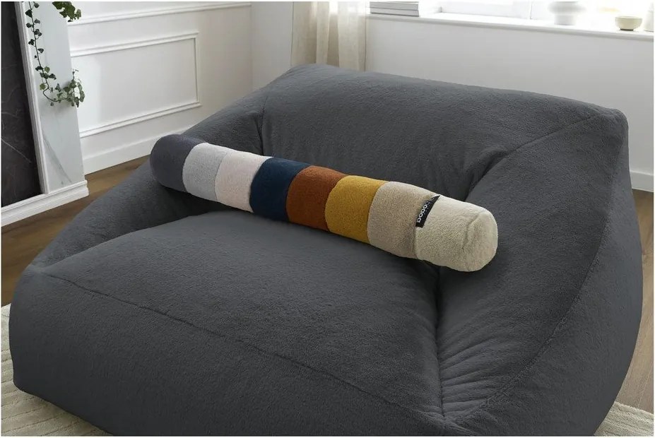 Fotoliu bean bag gri închis cu tapițerie din blană artificială Lilibet – Bobochic Paris