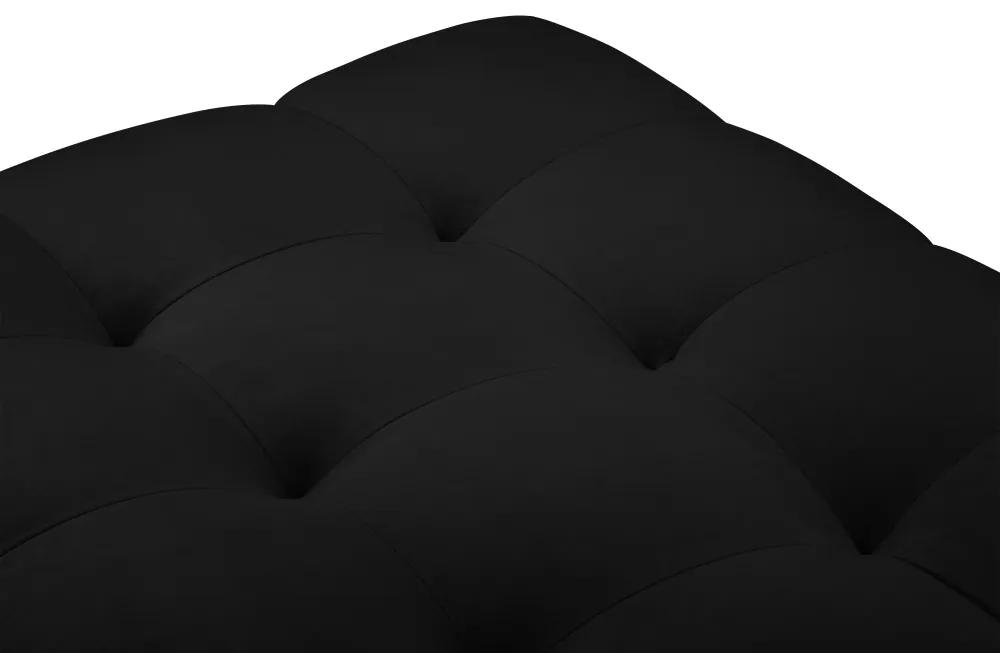 Taburet tapițat Bali, Negru/picioare negre/ L60 x l60 x h41