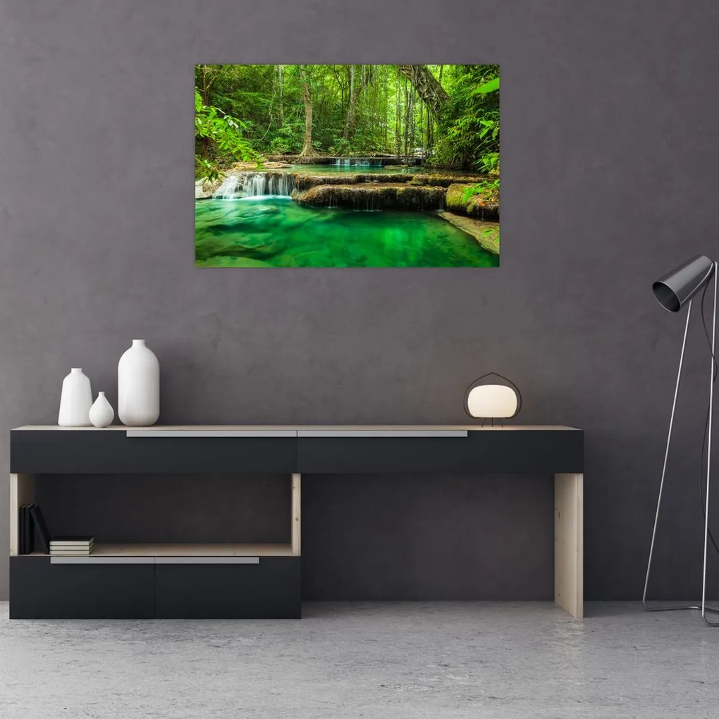 Tablou - Cascada verde (90x60 cm)