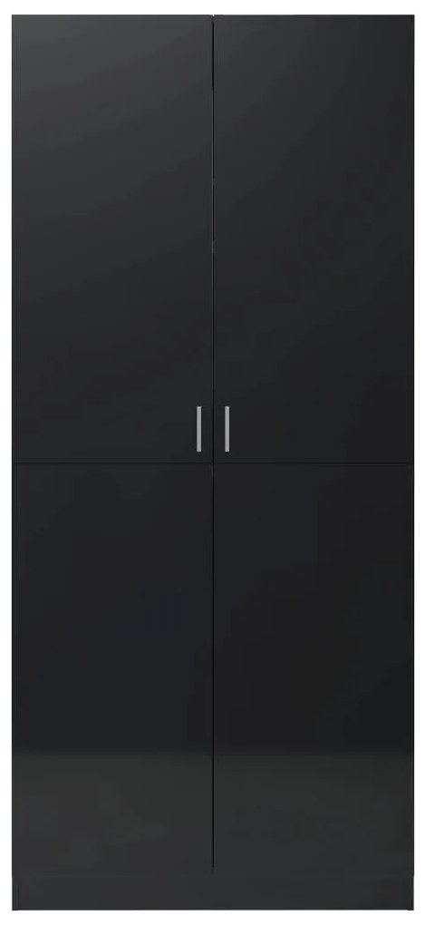 Sifonier, negru extralucios, 90x52x200 cm, PAL negru foarte lucios, 1
