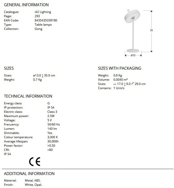 Lampa LED portabila iluminat decorativ IP54 JIGRA alba