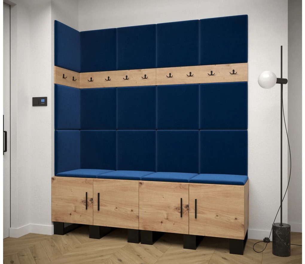 Set mobilier pentru hol Amanda 12 (Stejar artisan + Albastru). 1085961