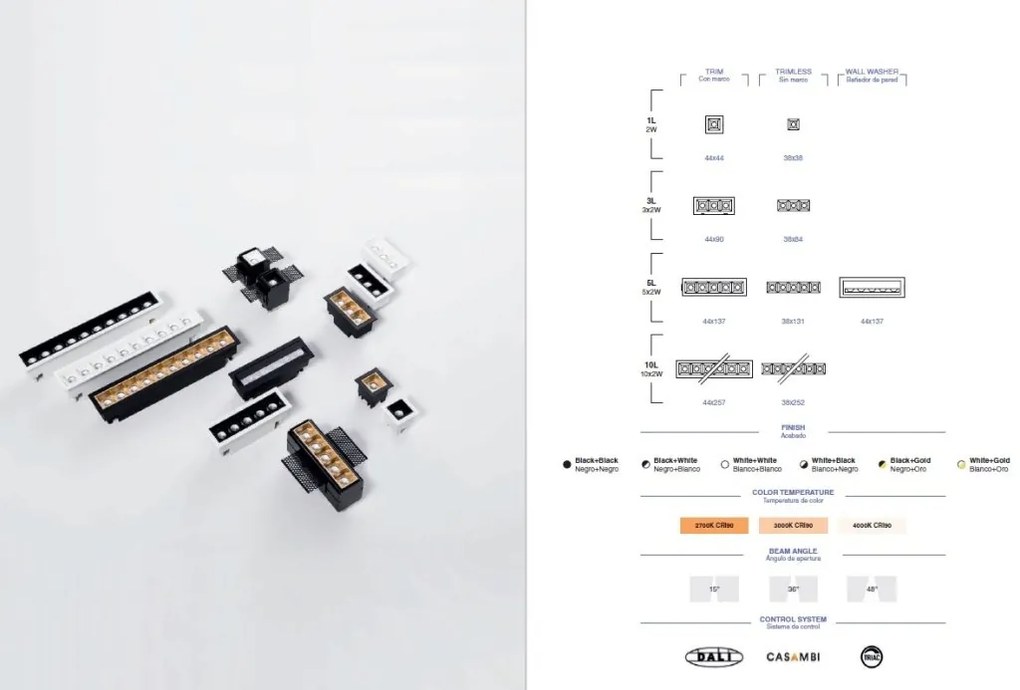 Mini Spot LED incastrabil TROOP recessed black-black 2W 36° 2700K CRI90
