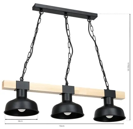 Lustră pe lanț FARO 3xE27/60W/230V