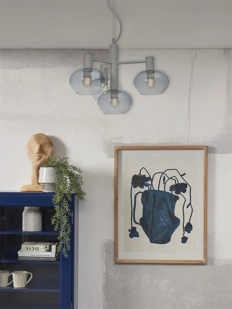 Lustra suspendata design decorativ Bologna 4L gradient/gri