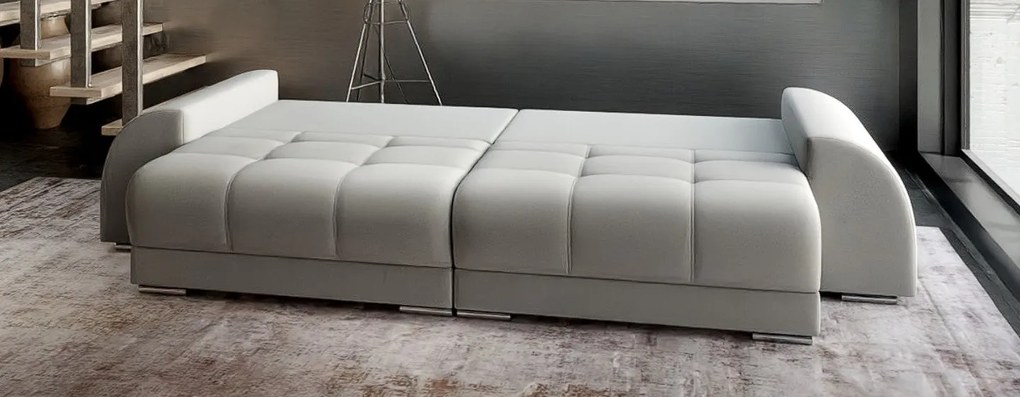 Canapea extensibilă dumonde cu 2 lăzi de depozitare si sezut confortabil din spuma high-density, Verona Royal Grey 310x100 cm