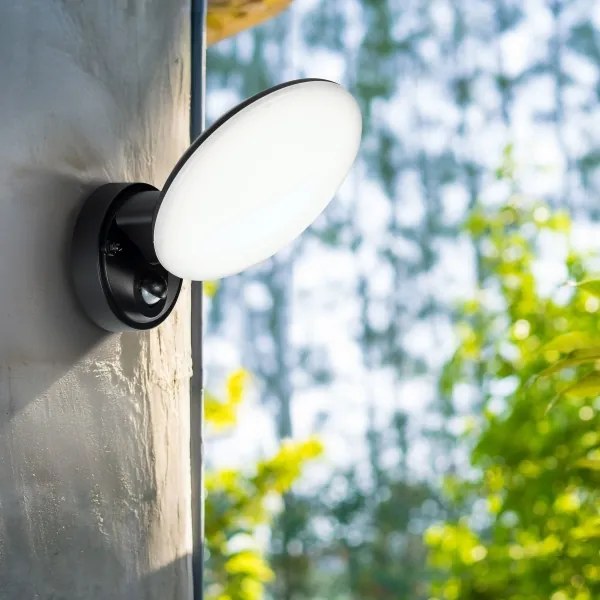 Aplică de perete pentru exterior cu senzor OLAF LED/10W/230V IP44, negru