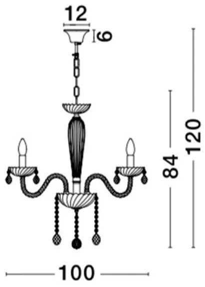 Candelabru elegant cu cristale K9 Connor 18L