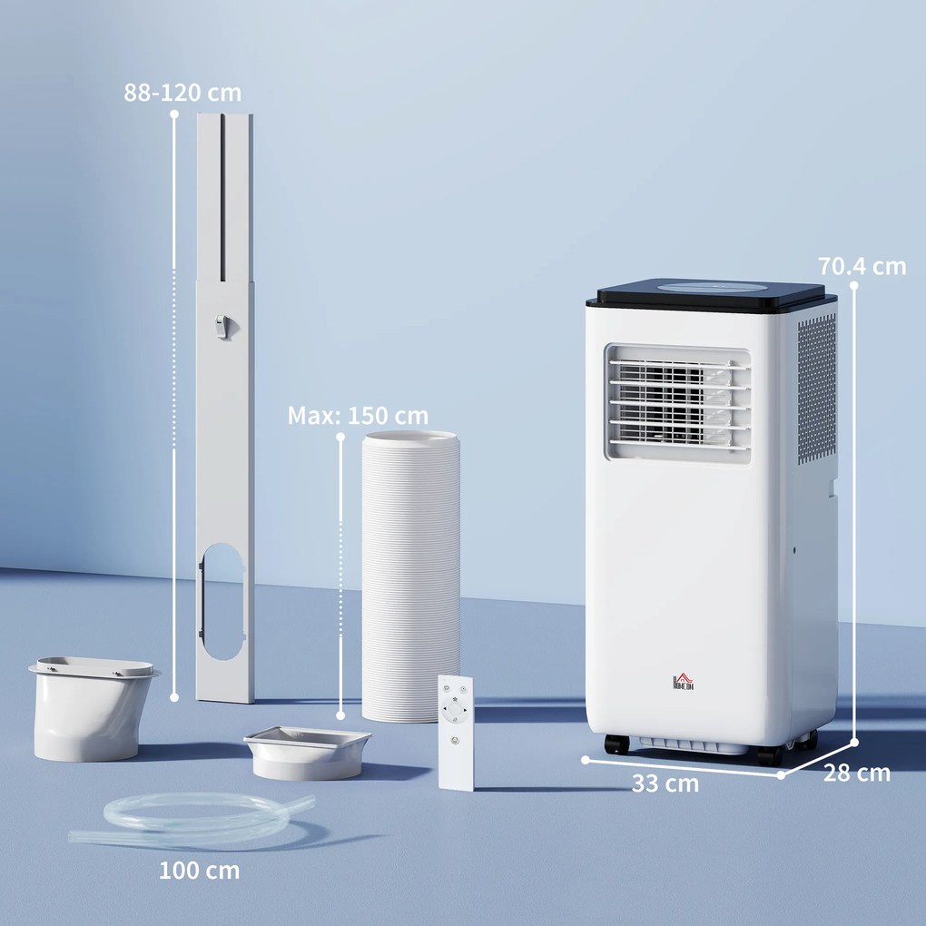 Aparat portabil de aer condiționat HOMCOM de 7.000 BTU | Aosom Romania
