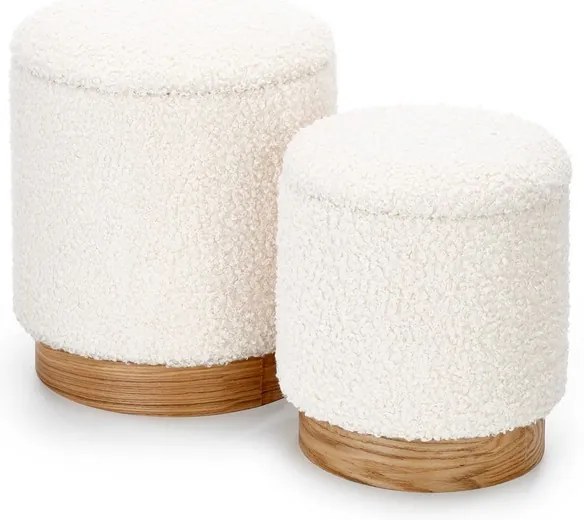 Scaun Cancun, crem / lemn natural