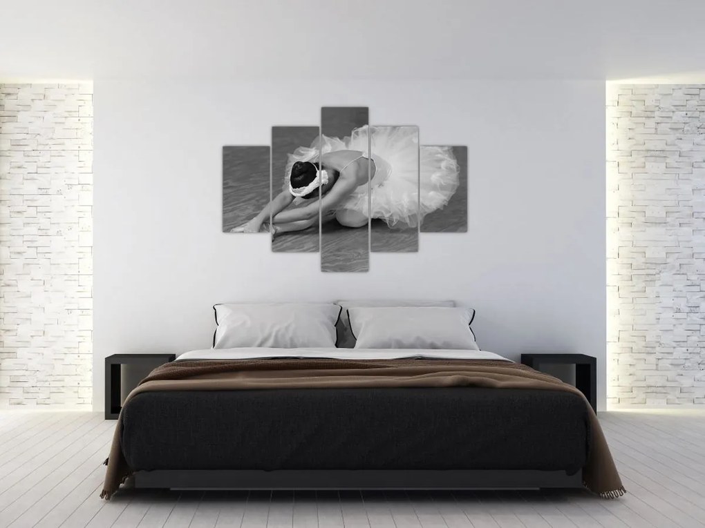 Tablou - Balerină, alb-negru (150x105 cm)