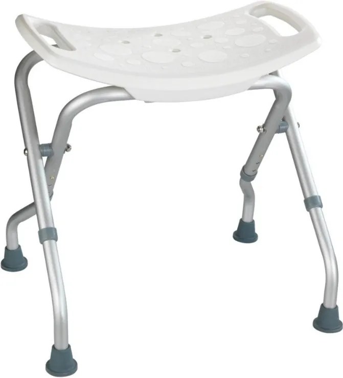 Scaunel pliabil alb/gri din plastic si aluminiu Secura Bath Stool Wenko