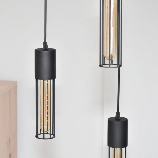 Lustră pe cablu MELODY 3xE27/15W/230V negru