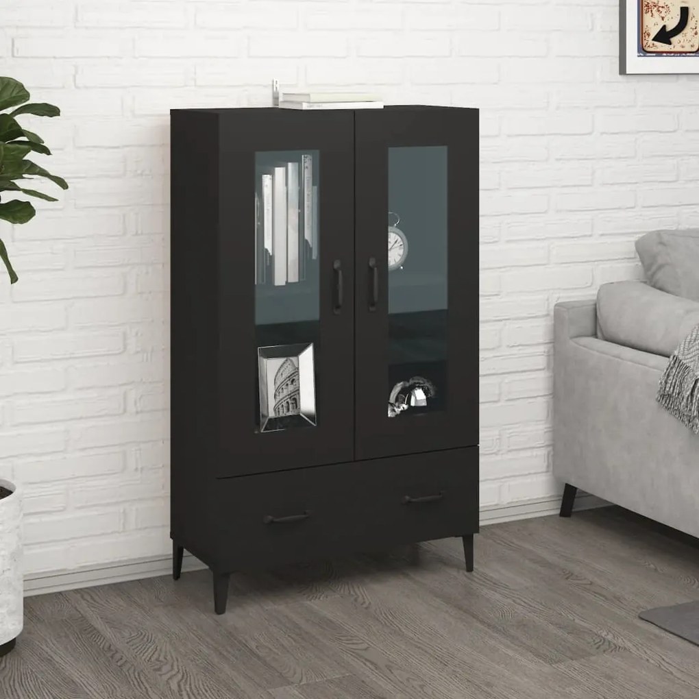 vidaXL Dulap înalt, negru, 70x31x115 cm, lemn compozit