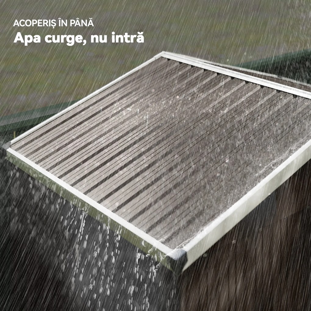 Outsunny Magazie de Grădină 1.1m² din Oțel Galvanizat, Capannă de Grădină cu Ușă Glisantă Blocabilă, Acoperiș Înclinat, Mănuși, Magazie pentru Unelte, 136x87x179 cm, Maro | Aosom Romania